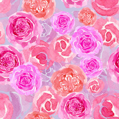 watercolor pink peach english rose, rose splash botanical blossom wedding ceremony backdrop background