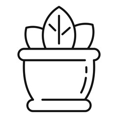 Herbal plant pot icon. Outline herbal plant pot vector icon for web design isolated on white background