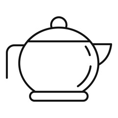 Herbal tea pot icon. Outline herbal tea pot vector icon for web design isolated on white background