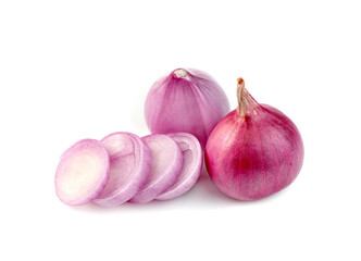 shallots onion chopped isolated on a white background