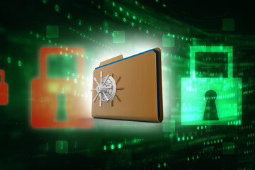 3d rendering folder with documents