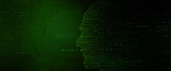 2d illustration digital Artificial mind concept