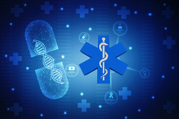 Fototapeta premium 3d illustration medicine pharmacy sign snake
