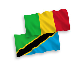 Flags of Mali and Tanzania on a white background