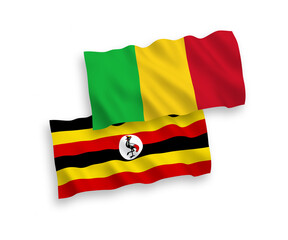 Flags of Mali and Uganda on a white background