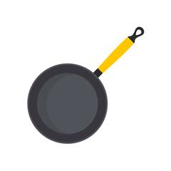 Frying pan flat, kitchen icon, vector illustration isolated on white background