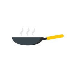 Frying pan flat, kitchen icon, vector illustration isolated on white background