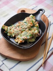 한국의 전통음식 채소 부침개 
