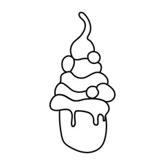 Hand drawn vector graphic Monstershake Milkshake with cream in glass jar isolated on white background.hand drawn Monstershake Milkshake logo icon black and white.used for restaurant,cafe,bar,sticker