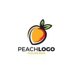 Creative Peach Orange Logo Symbol Design Illustration
