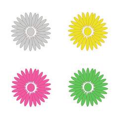 Set of colorful flowers signs, Vector.