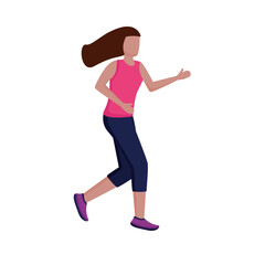 young afro woman running avatar character