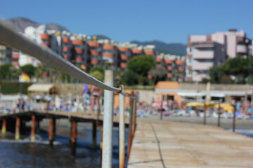 Alanya, TURKEY - August 10, 2013: Travel to Turkey. City road, buildings on the background.