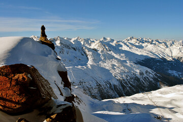 Fototapeta na wymiar Hochgurgl Obergurgl Otztal ski resort in the Western Tyrol Austrian Alps Austria