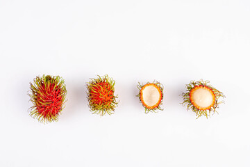rambutan fruit on white background