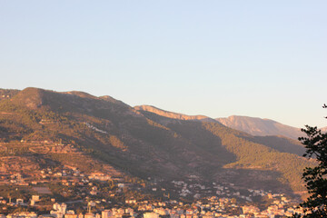 Alanya, TURKEY - August 10, 2013: Travel to Turkey. Helene Hills. Mountains in the background in...