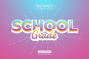 Editable School Grade Academy Text Effect