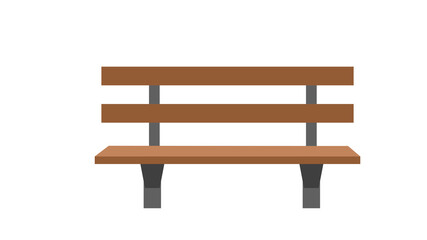 Bench isolated. Park wooden bench illustration