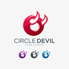circle devil red logo demon