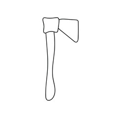  hand drawn simple ax icon. Ax.A simple sketch drawn by hand.Summer vector illustration in Doodle style. Isolated object on a white background. For the design of icons, logos, 