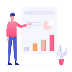 
A design of data analytics vector, infographic report 
