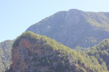 Alanya, TURKEY - August 10, 2013: Travel to Turkey. Helene Hills. Mountains in the background in...