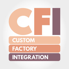 CFI - Custom Factory Integration acronym, business concept background