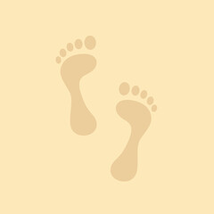 footmark footprint on sand background vector illustration EPS10