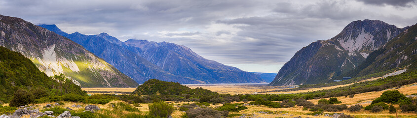 Panorama a Aoraki Mount Cook National Park, New Zealand