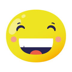 emoji face laughing classic flat style icon
