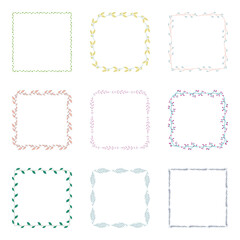 Set of four hand drawn floral frames.