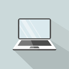 Laptop open flat icon vector
