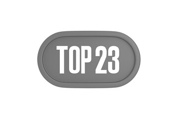 Top 23 sign in grey color isolated on white background, 3d illustration.