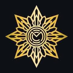 Golden C M mandala logo