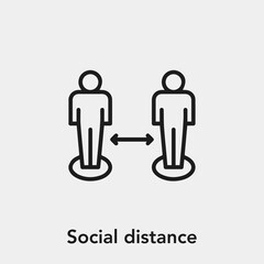 social distance icon vector sign symbol