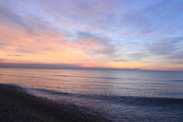 sunset on the beach in Cubelles (Barcelona, Spain)