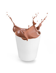 splash of cocoa in a glass
