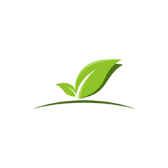 green leaf vector logo design