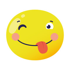 crazy emoji face with tongue out flat style icon