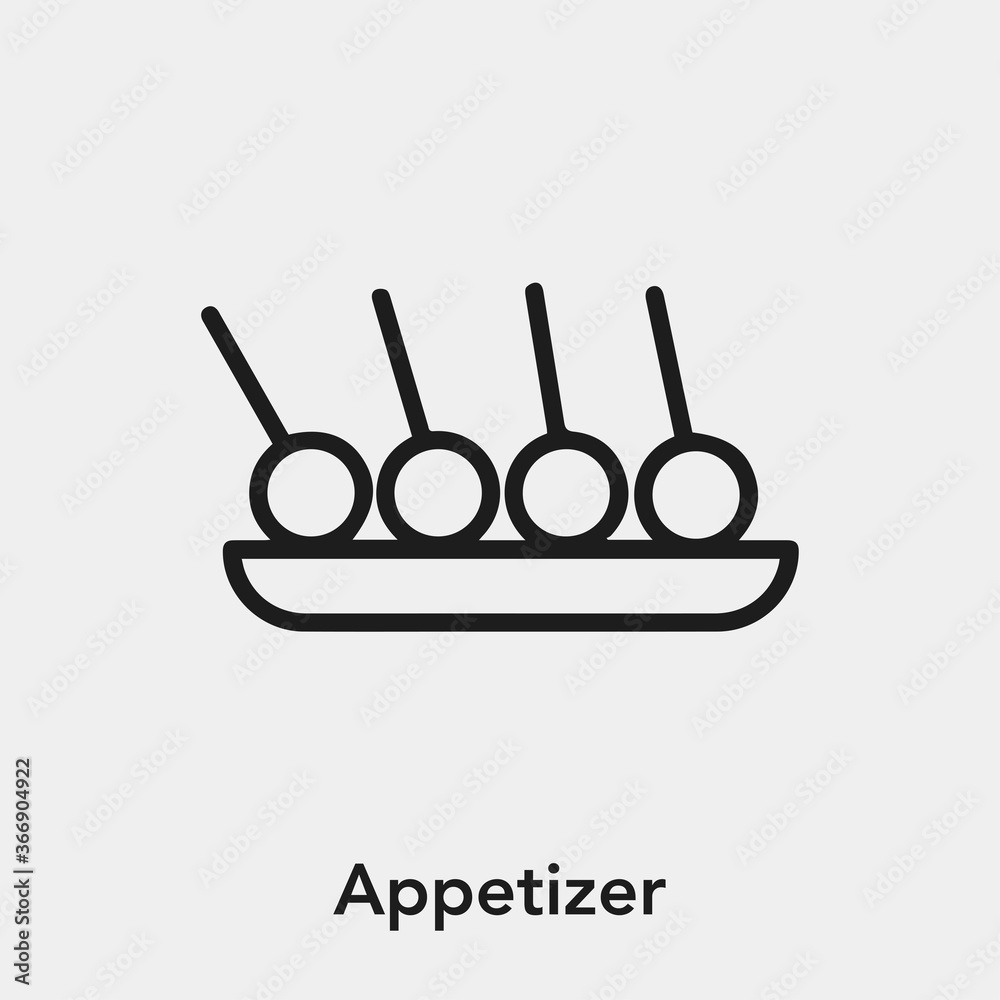 Poster appetizer icon vector. linear style sign for mobile concept and web design. appetizer symbol illustr