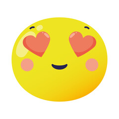 hearts eyes emoji face classic flat style icon
