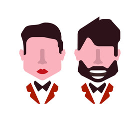 User avatars, avatars with faces and heads for social network ( Male and female faces )