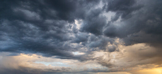 Dramatic storm sunset clouds skies heaven cloudscape background - Powered by Adobe