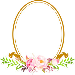 Illustration vector graphic of watercolor floral frame