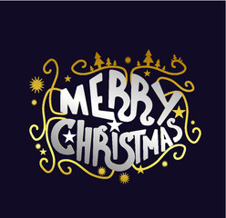 Merry christmas logo vector design
