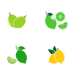 fresh lemon lime logo vector template