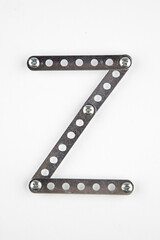 Letter Z from the English alphabet of Children's metal designer kit