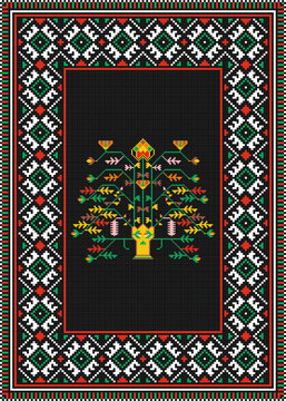 geometric pattern of moldovan traditional carpet