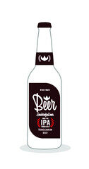 Fototapeta na wymiar Beer label vintage design with beer bottle