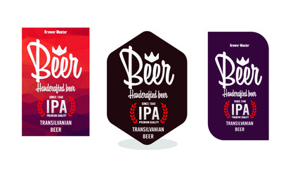 Beer label vintage design with beer bottle